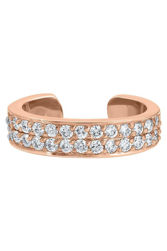 Diamond Double Row Ear Cuff - Rose Gold-ROSE GOLD-JEWELRYFINE JEWELEARRING-ANITA KO
