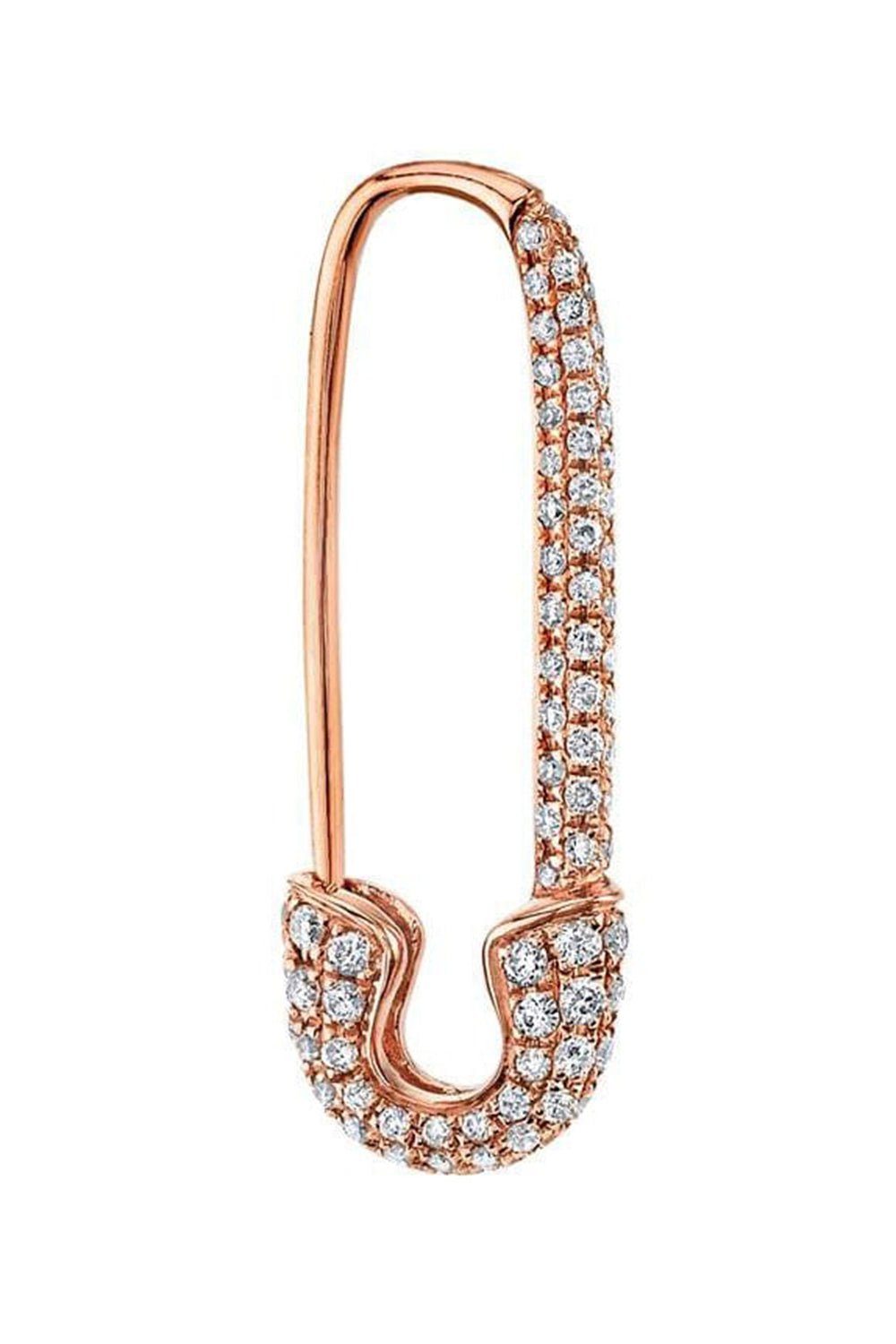 ANITA KO-Rose Gold Diamond Safety Pin Earring-