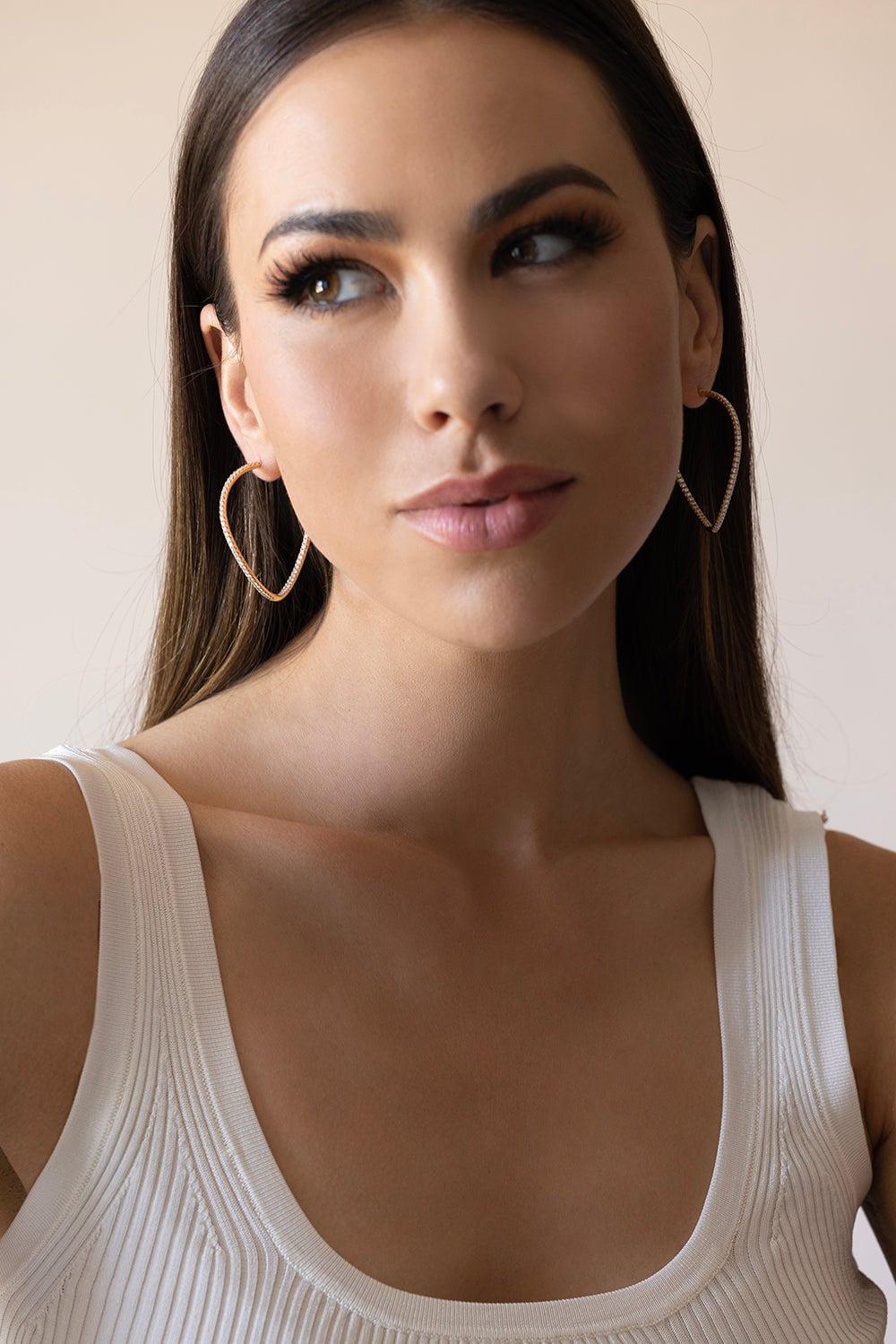 ANITA KO-Diamond Twisted Hoops-ROSE GOLD