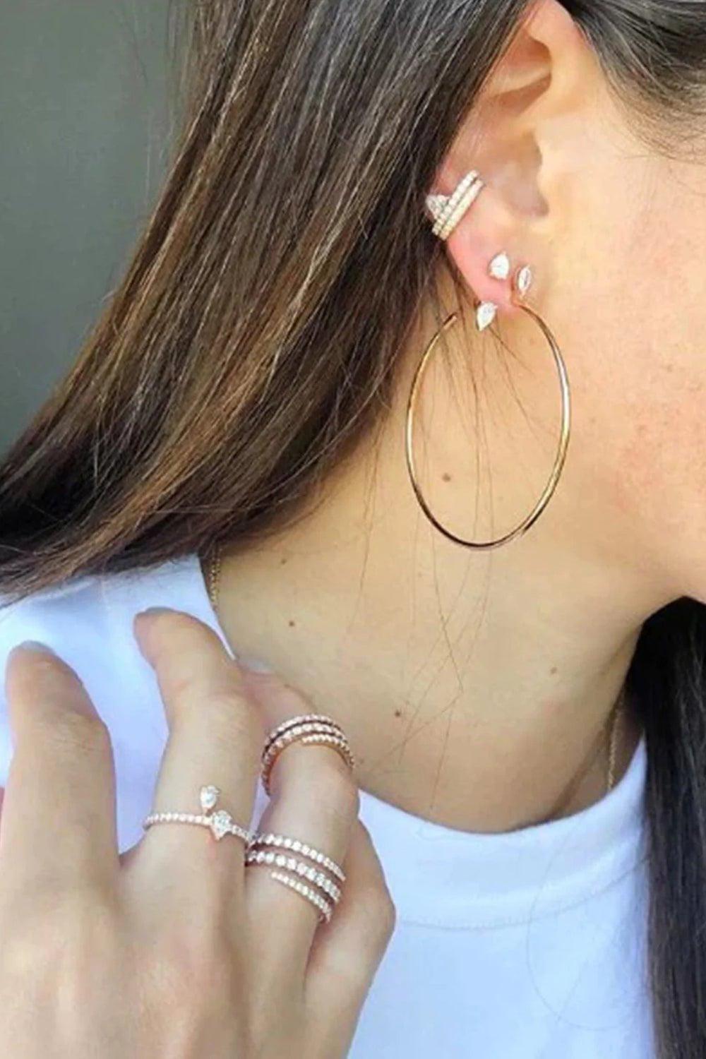 ANITA KO-Large Diamond Hoop Earrings-