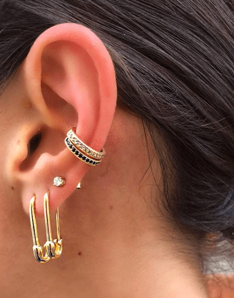 ANITA KO-Rose Gold Safety Pin Earring-
