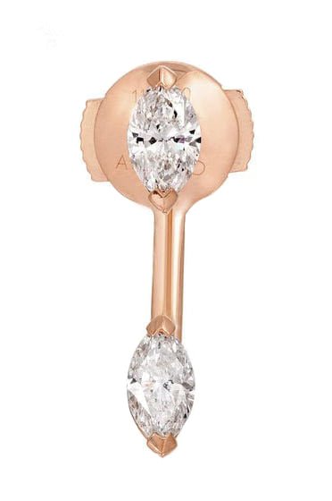 ANITA KO-Marquis Diamond Orbit Earring-ROSE GOLD