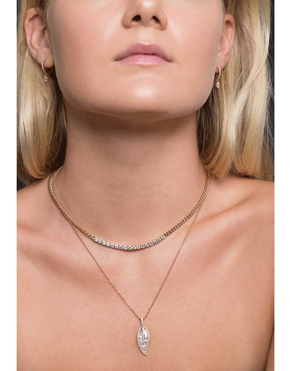 ANITA KO-Pear Diamond Drop Huggie Earrings-ROSE GOLD