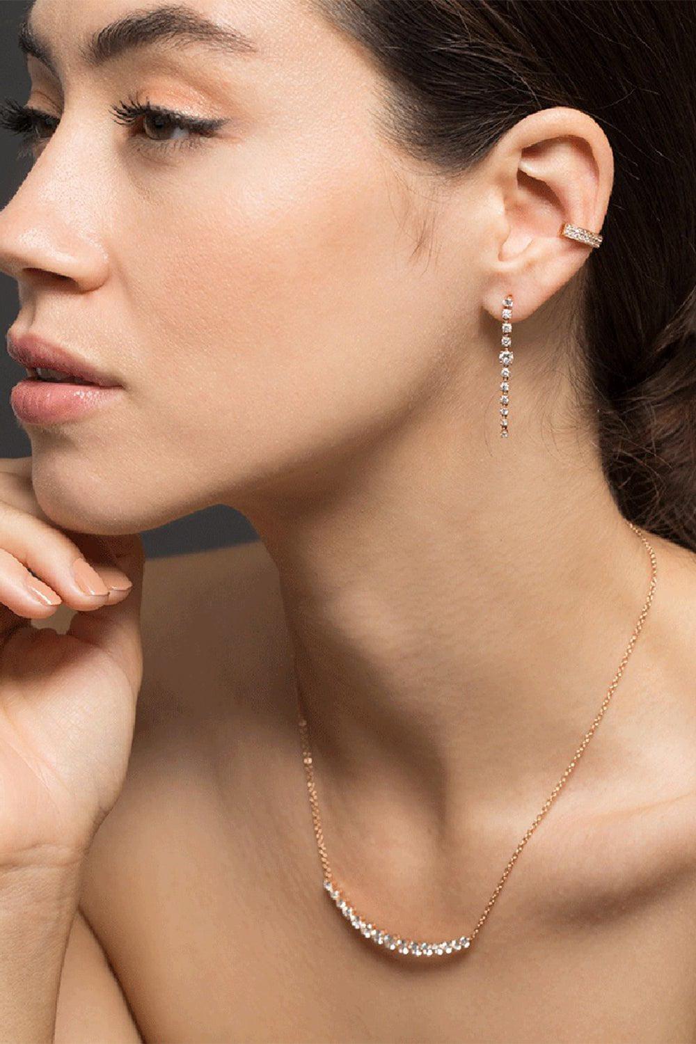 ANITA KO-Rose Gold Double Row Diamond Ear Cuff-ROSE GOLD