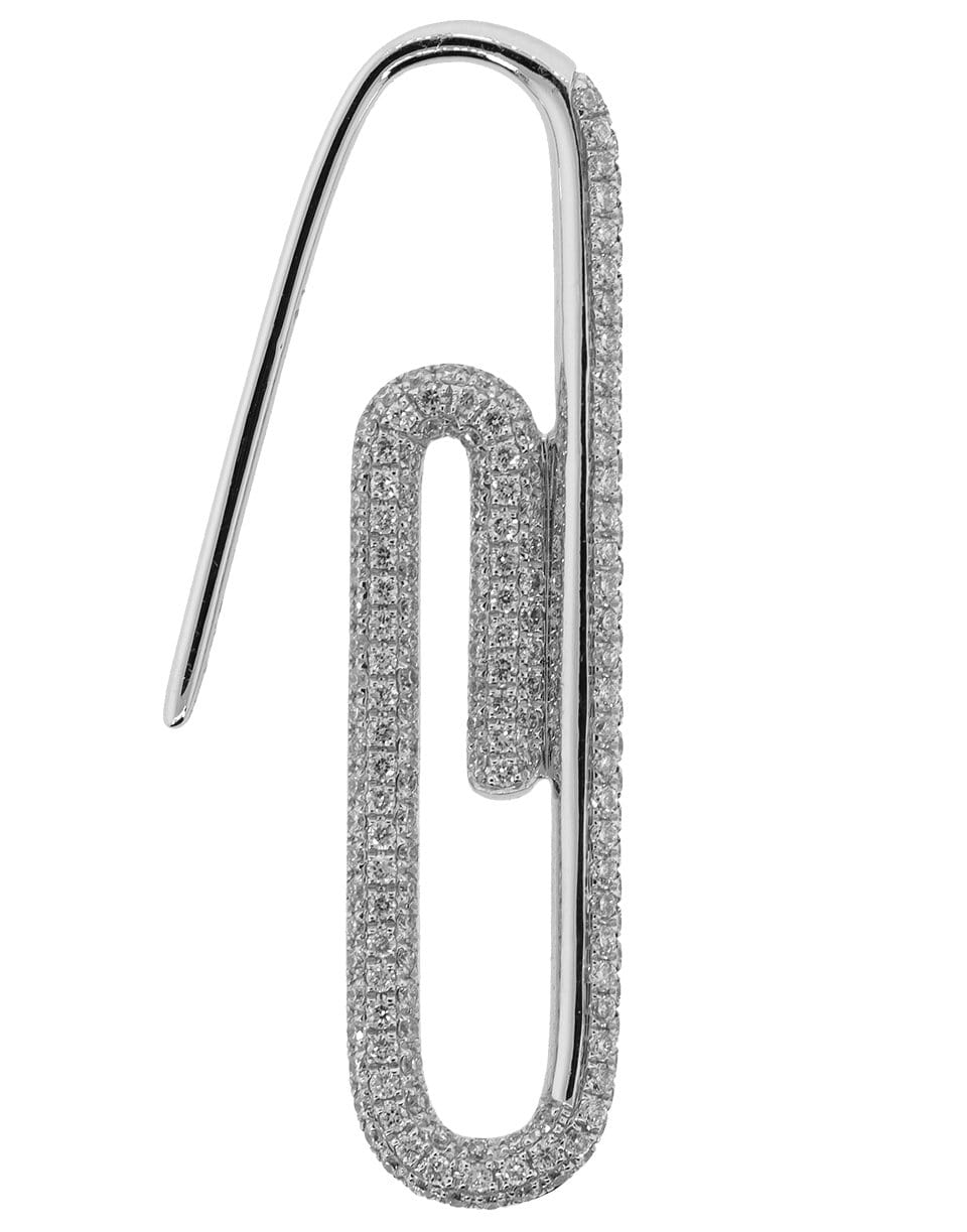 ANITA KO-Diamond Paper Clip Left Earring-WHITE GOLD