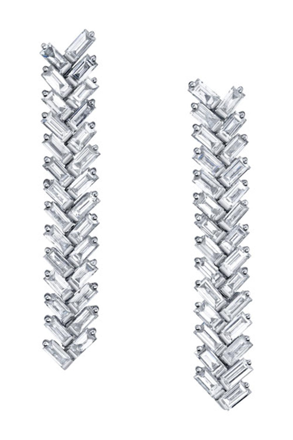 Diamond Short Zipper Earrings-WHITE GOLD-JEWELRYFINE JEWELEARRING-ANITA KO