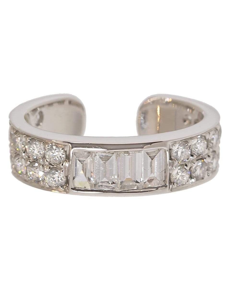 ANITA KO-Round and Baguette Diamond Ear Cuff-WHITE GOLD