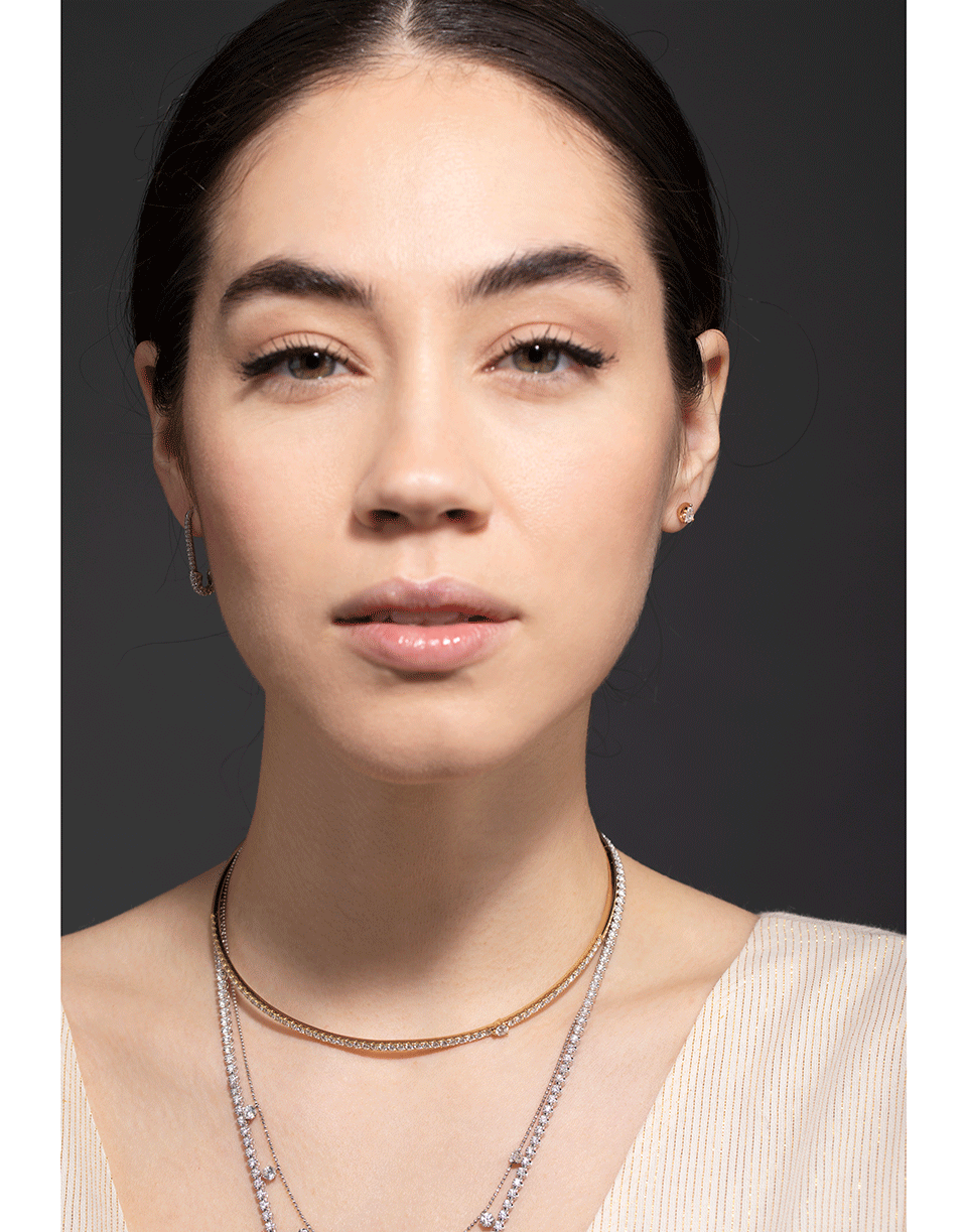 ANITA KO-White Gold Pave Diamond Single Saftey Pin Earring-WHITE GOLD