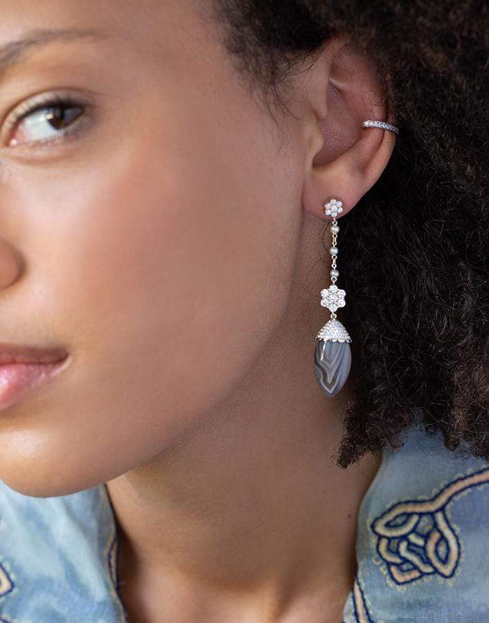 ANITA KO-White Gold Single Row Diamond Ear Cuff-WHITE GOLD