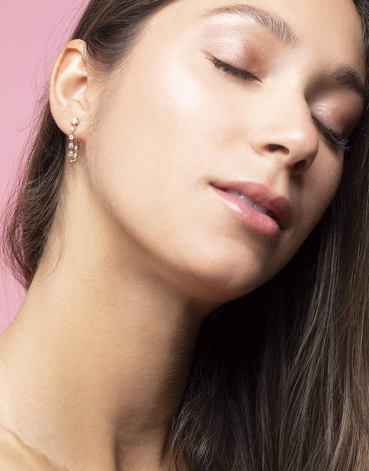 ANITA KO-Diamond Loop Earrings-YELLOW GOLD