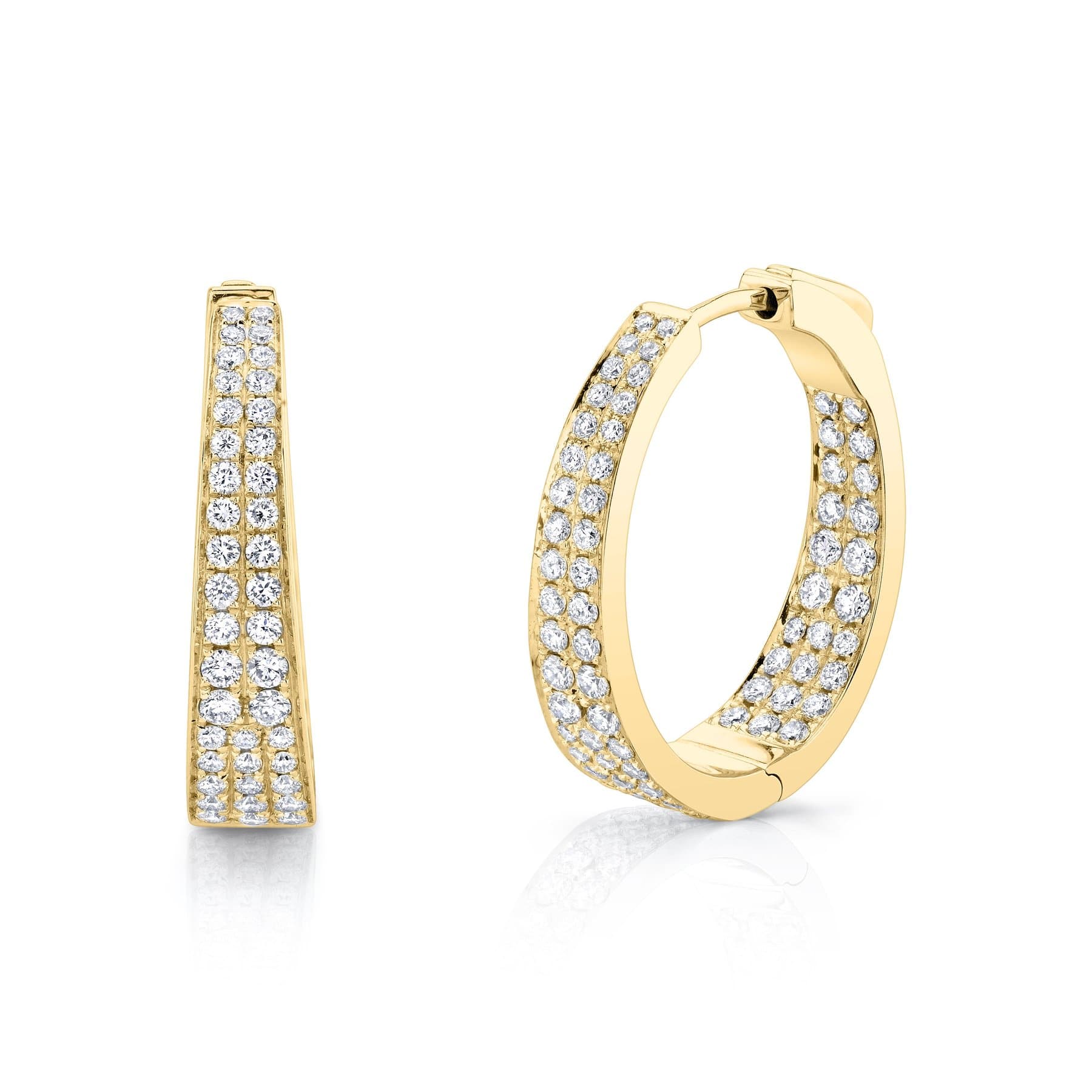 ANITA KO-Diamond Meryl Hoops-YELLOW GOLD