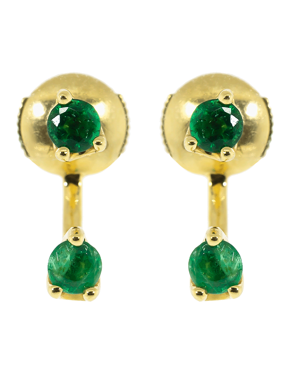 ANITA KO-Emerald Orbit Earrings-YELLOW GOLD