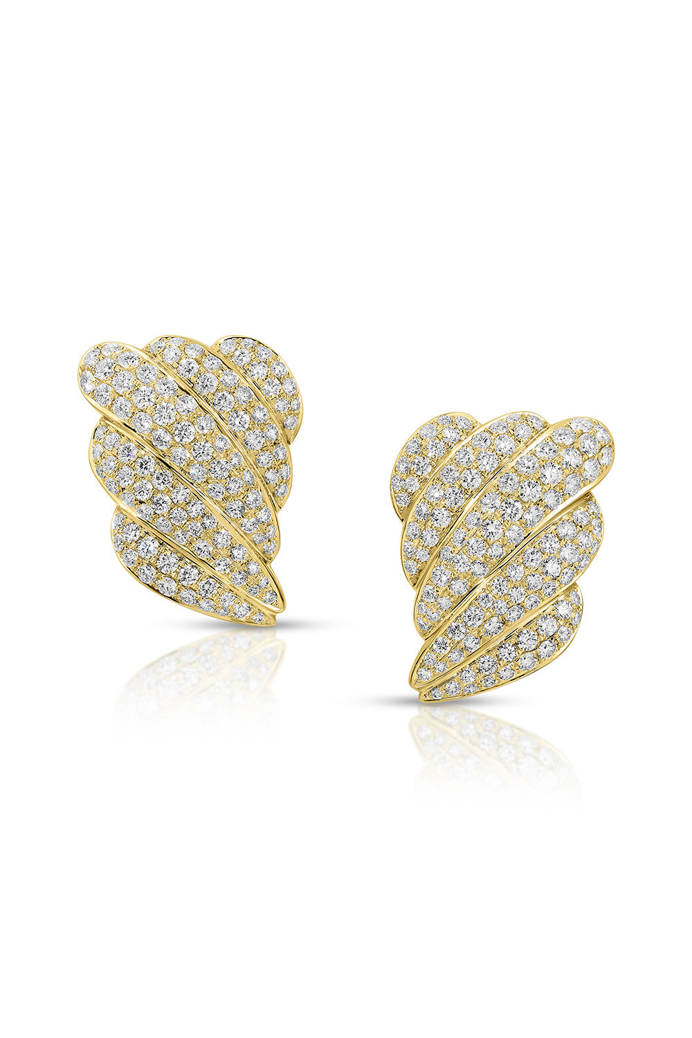 Large Diamond Croissant Earrings-YELLOW GOLD-JEWELRYFINE JEWELEARRING-ANITA KO