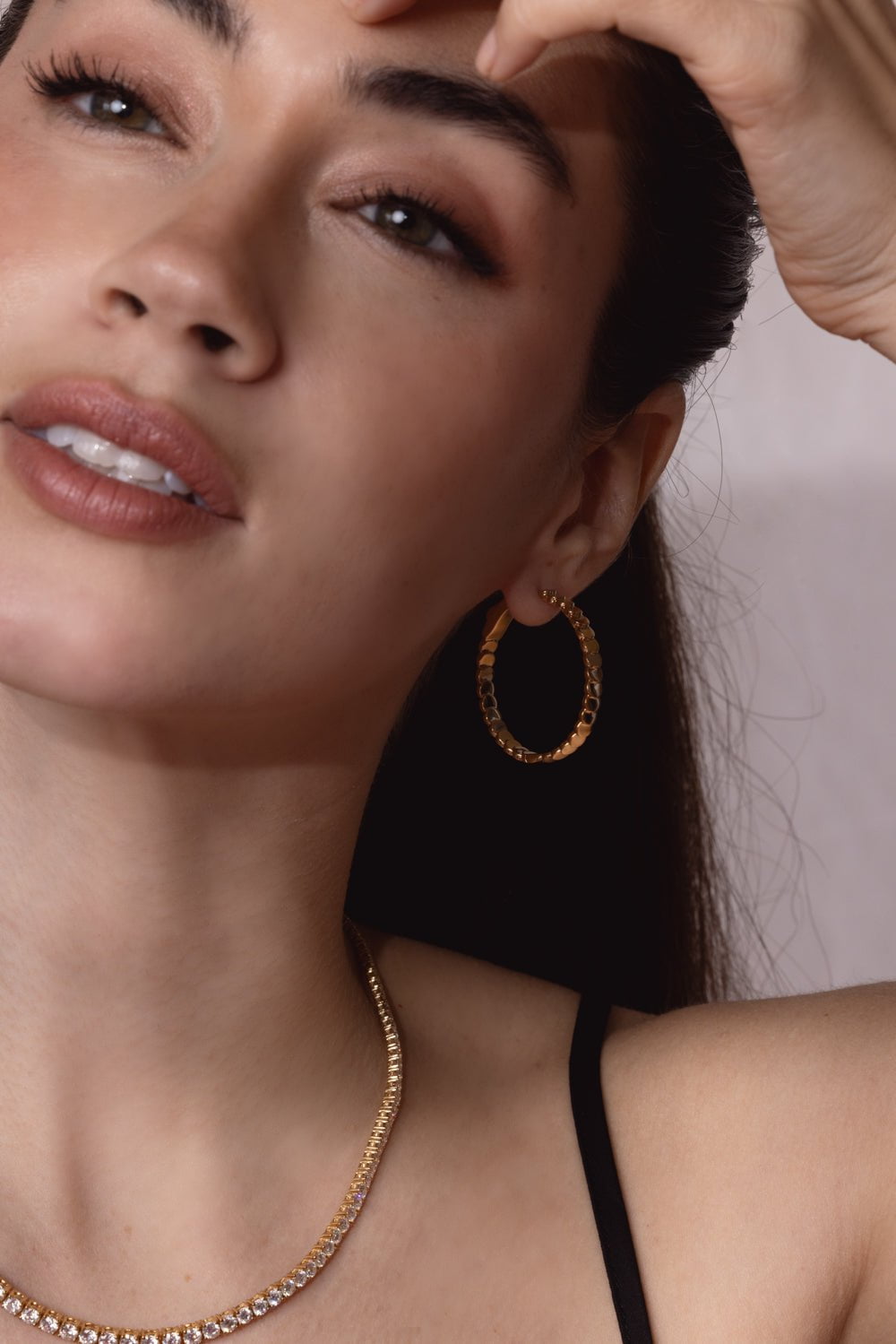 ANITA KO-Large Luna Hoop Earrings-YELLOW GOLD