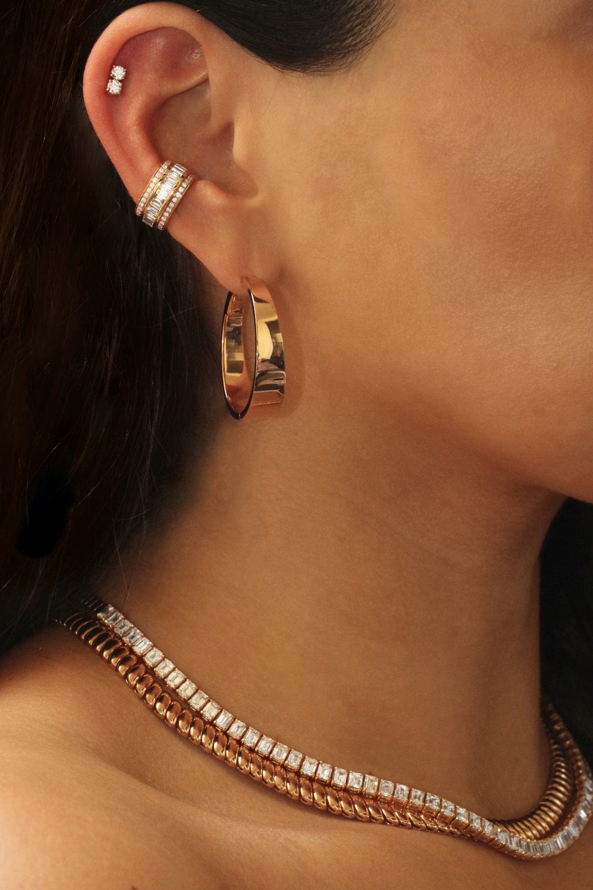 ANITA KO-Large Meryl Hoops-YELLOW GOLD