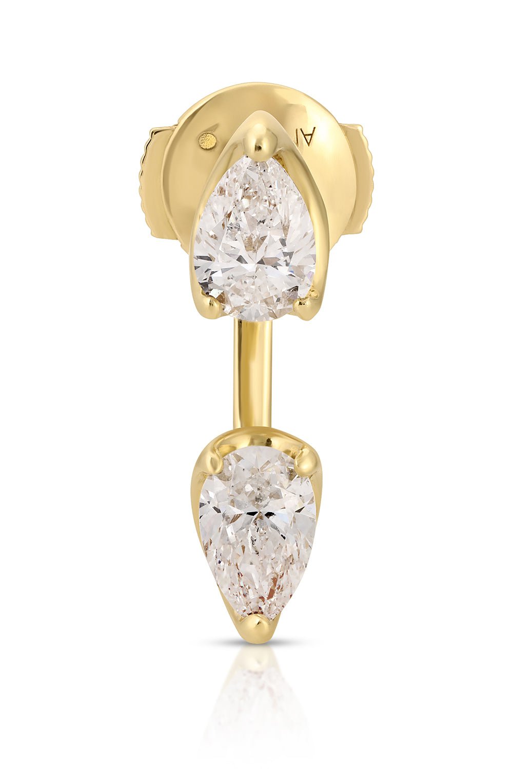 ANITA KO-Large Pear Diamond Orbit Earring-YELLOW GOLD