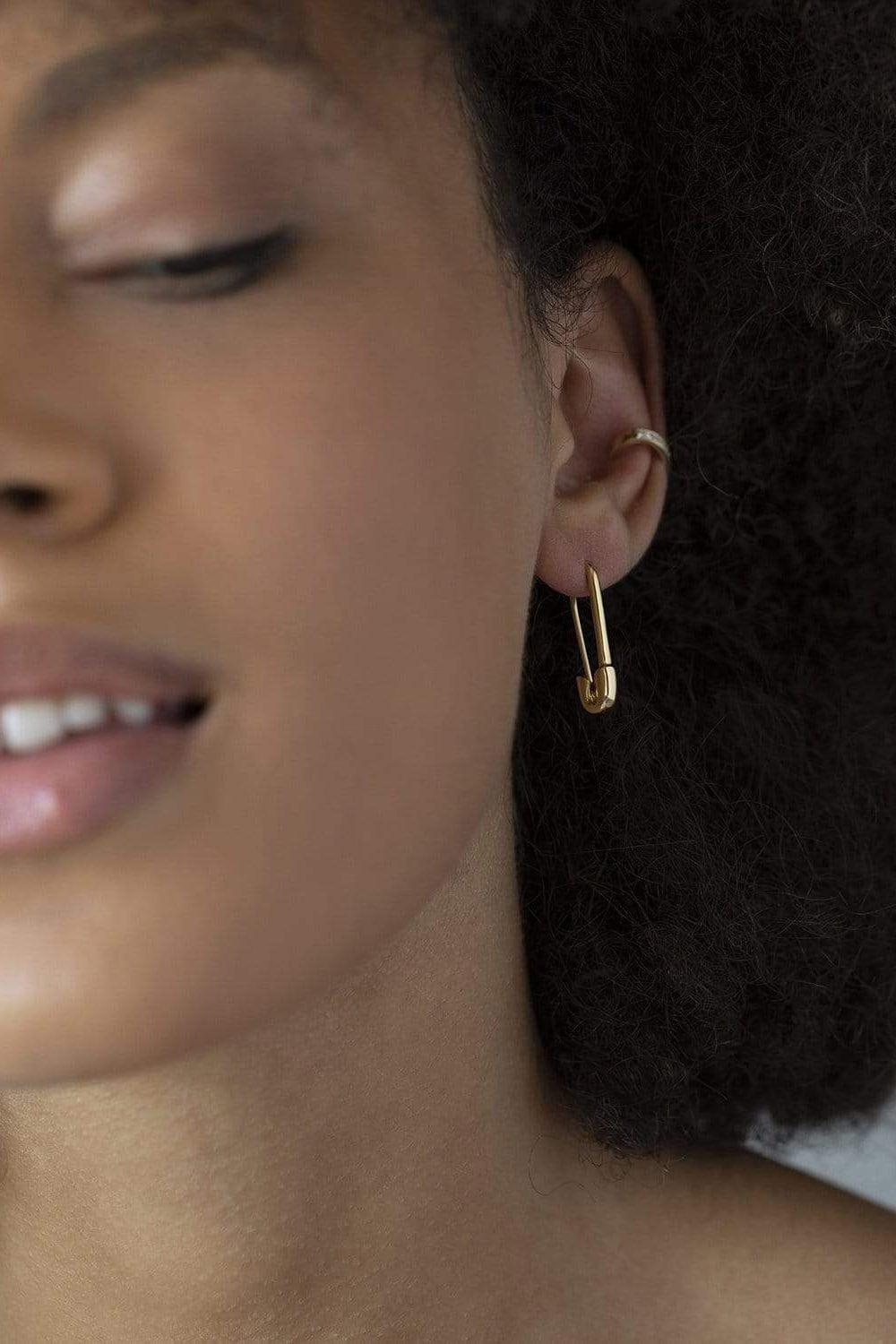 ANITA KO-Safety Pin Earring - Yellow Gold-YELLOW GOLD