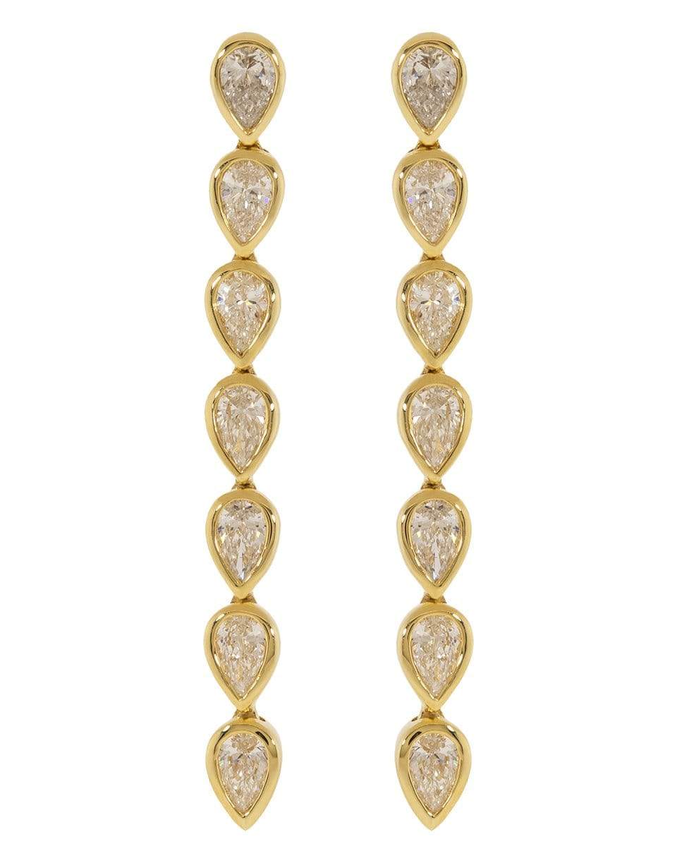 ANITA KO-Short Pear Diamond Bezel Drop Earrings-YELLOW GOLD