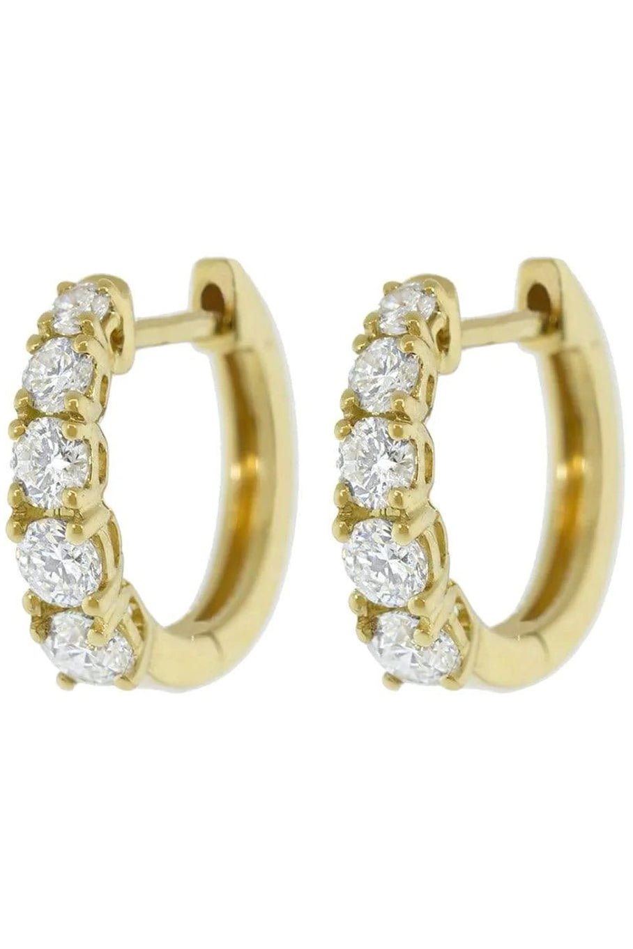 ANITA KO-Small Graduated Diamond Huggies-YELLOW GOLD