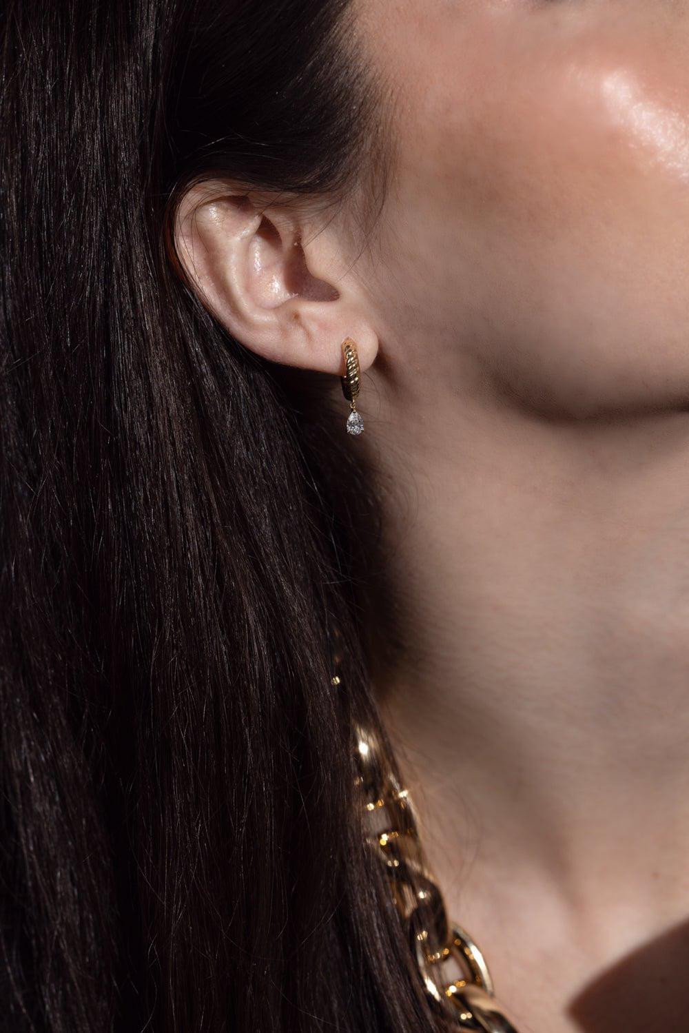 ANITA KO-Small Zoe Huggie Earrings-YELLOW GOLD
