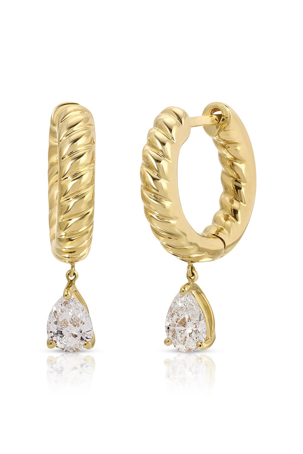 ANITA KO-Small Zoe Huggie Earrings-YELLOW GOLD