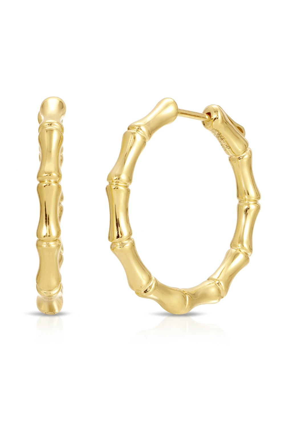 ANITA KO-Bamboo Hoop Earrings-YELLOW GOLD