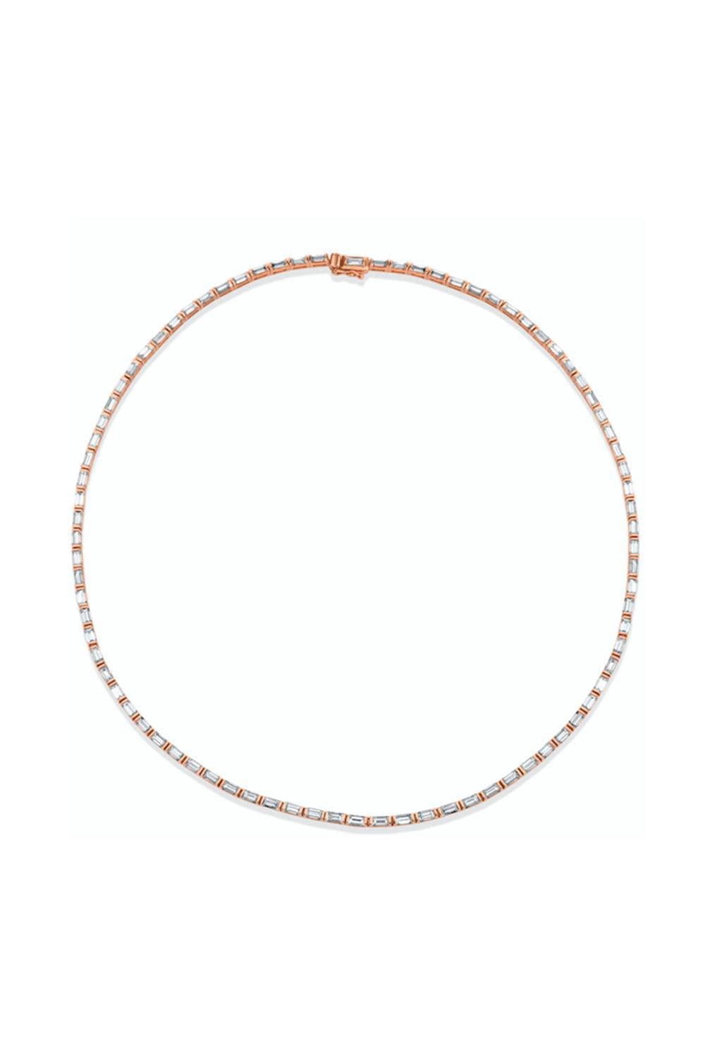 Baguette Diamond Choker Necklace-ROSE GOLD-JEWELRYFINE JEWELNECKLACE O-ANITA KO