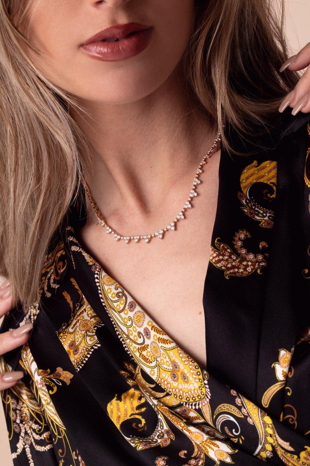 ANITA KO-Diamond Triangle Eternity Choker Necklace-ROSE GOLD