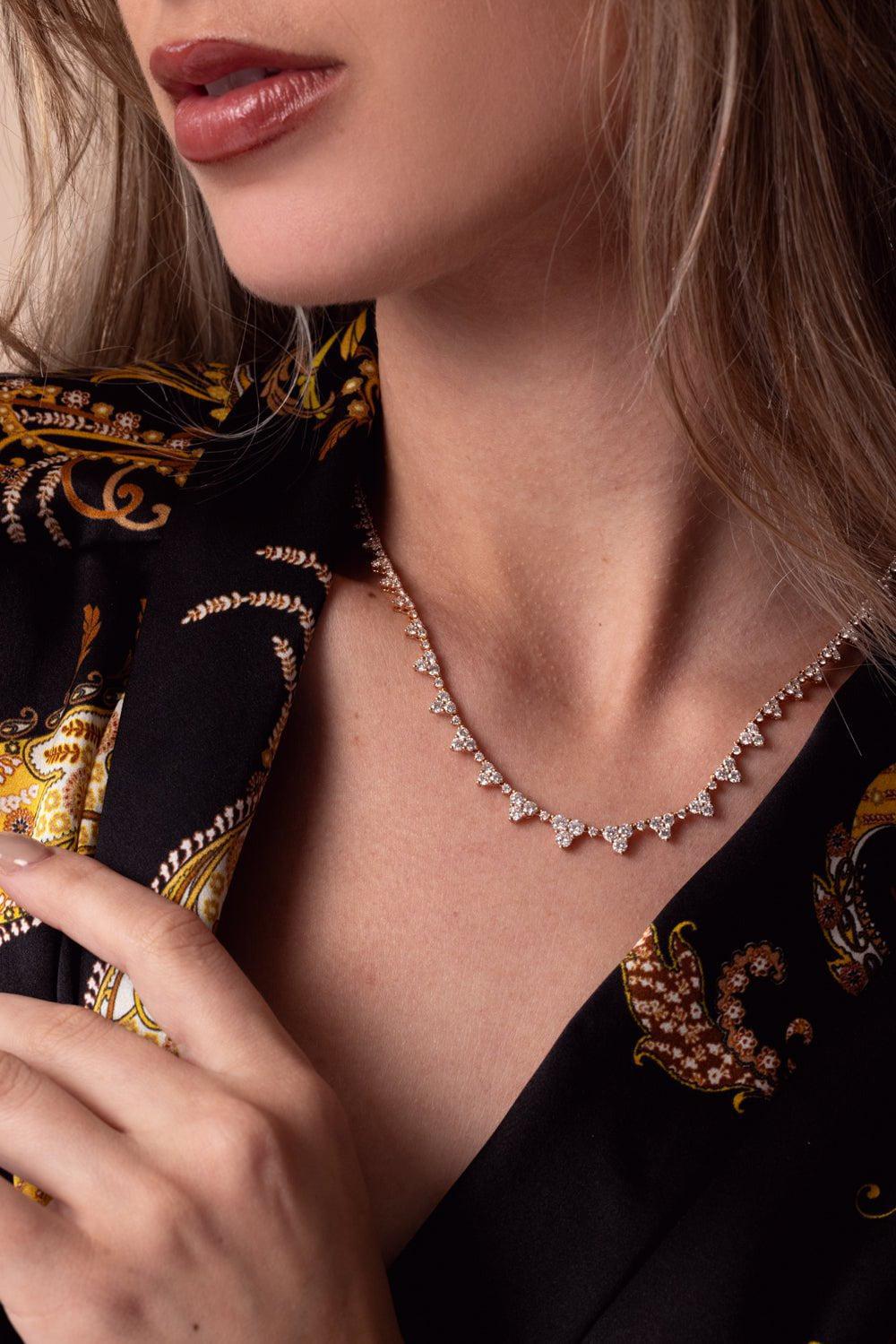 ANITA KO-Diamond Triangle Eternity Choker Necklace-ROSE GOLD