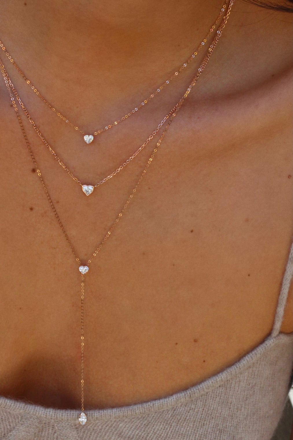 ANITA KO-Heart and Marquis Diamond Lariat Necklace-