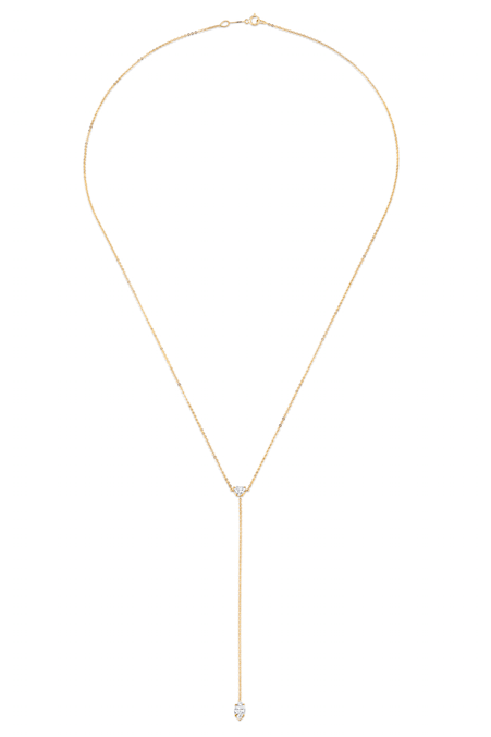 ANITA KO-Heart and Marquis Diamond Lariat Necklace-