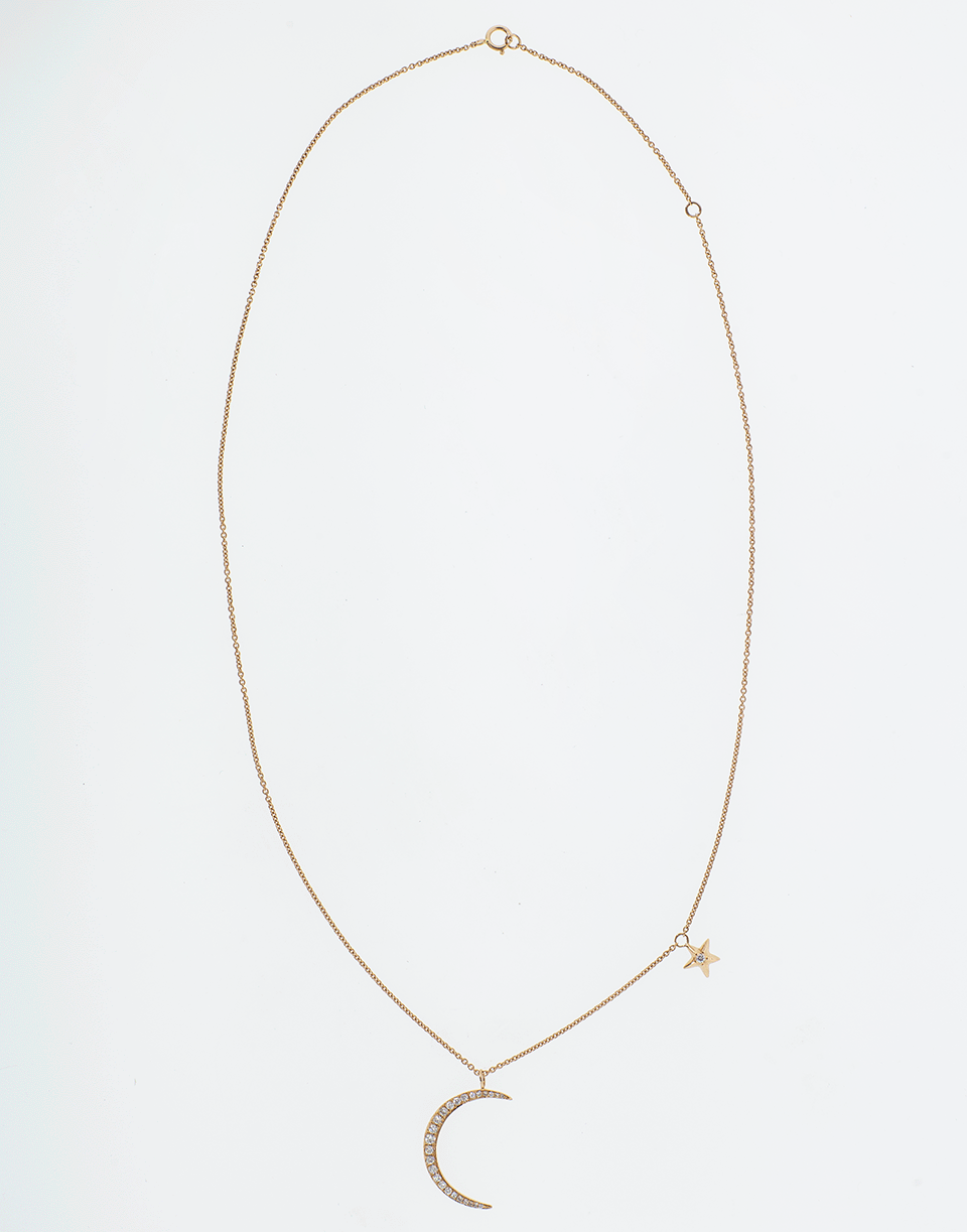 ANITA KO-Moon and Star Diamond Necklace-ROSE GOLD