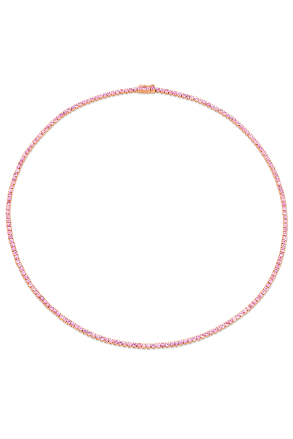 Pink Sapphire Hepburn Choker Necklace-ROSE GOLD-JEWELRYFINE JEWELNECKLACE O-ANITA KO