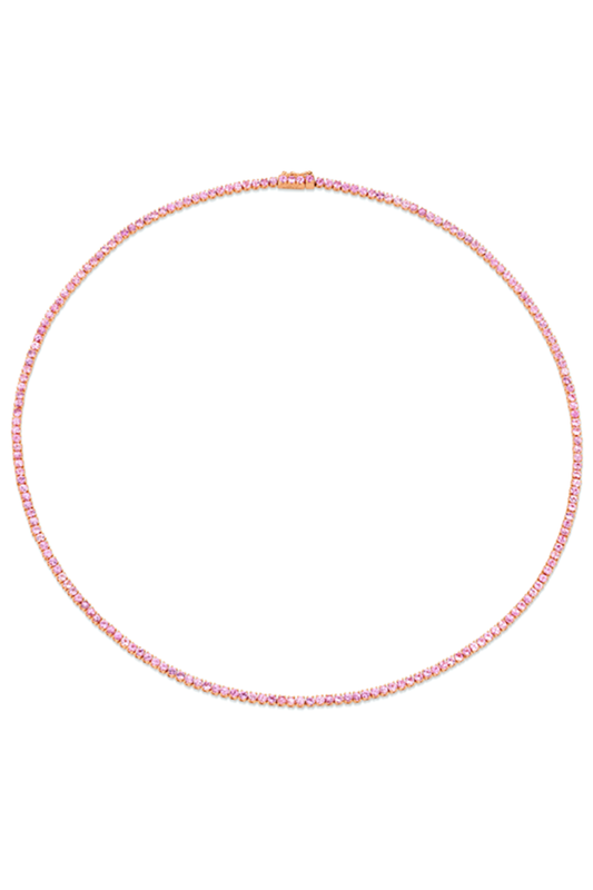 Pink Sapphire Hepburn Choker Necklace-ROSE GOLD-JEWELRYFINE JEWELNECKLACE O-ANITA KO