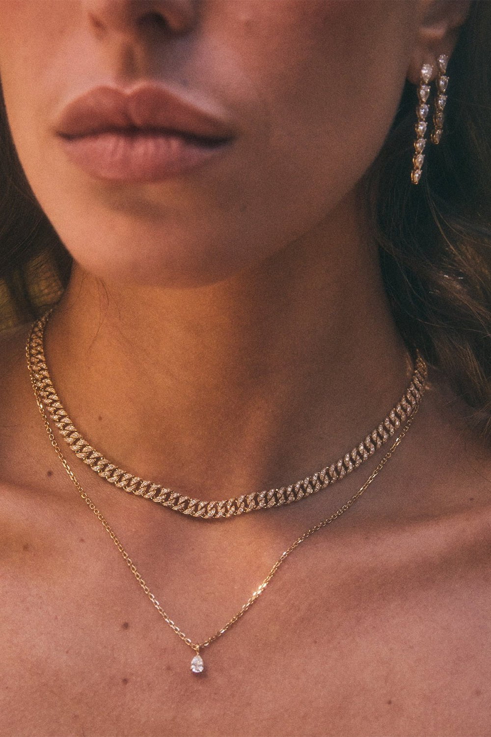 ANITA KO-Small Havana Diamond Choker Necklace-ROSE GOLD