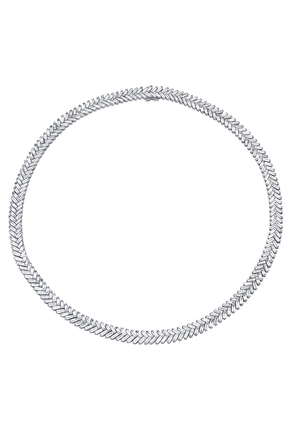 Diamond Zipper Choker Necklace-WHITE GOLD-JEWELRYFINE JEWELNECKLACE O-ANITA KO