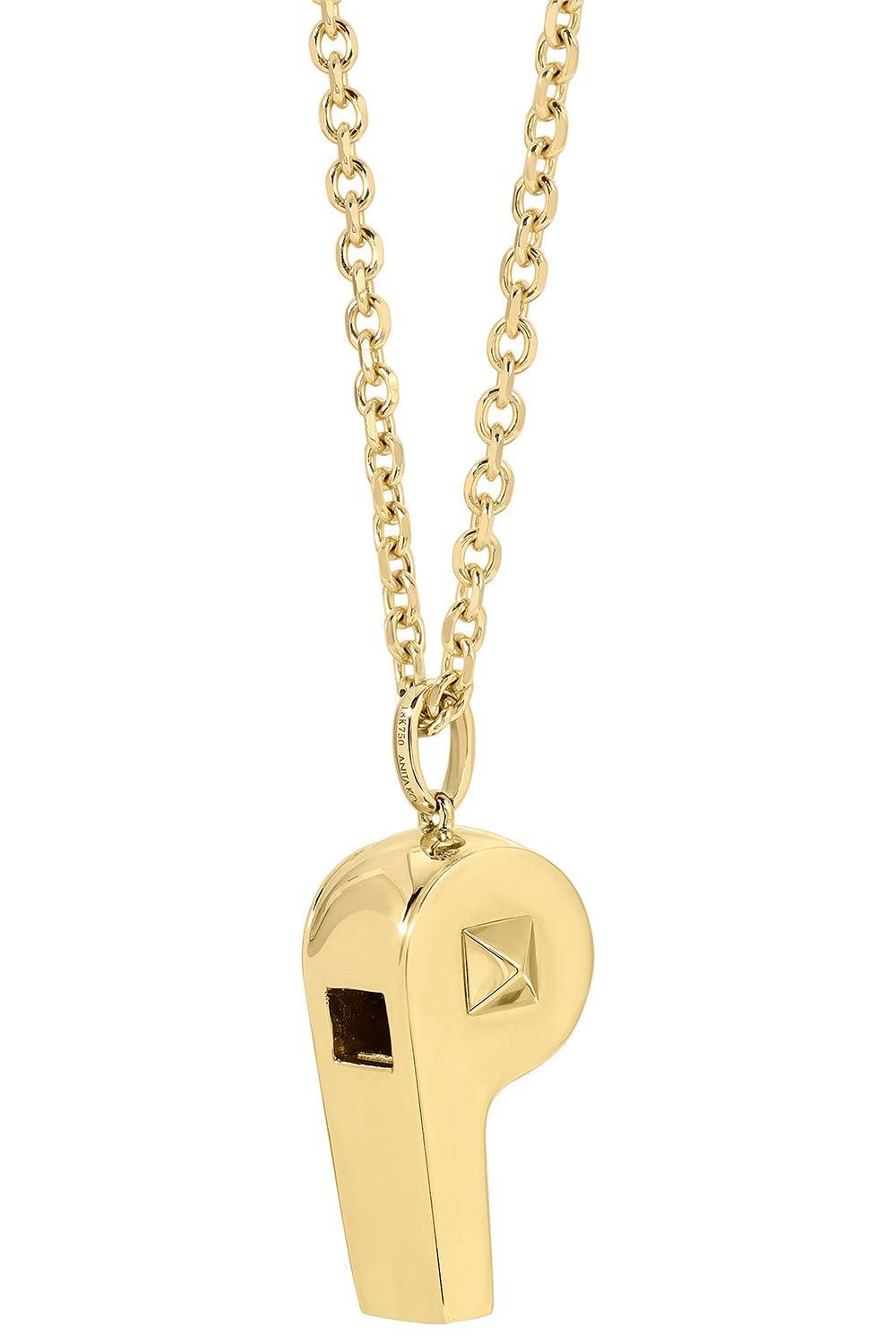 Spike Whistle Necklace-YELLOW GOLD-20-JEWELRYFINE JEWELNECKLACE O-ANITA KO
