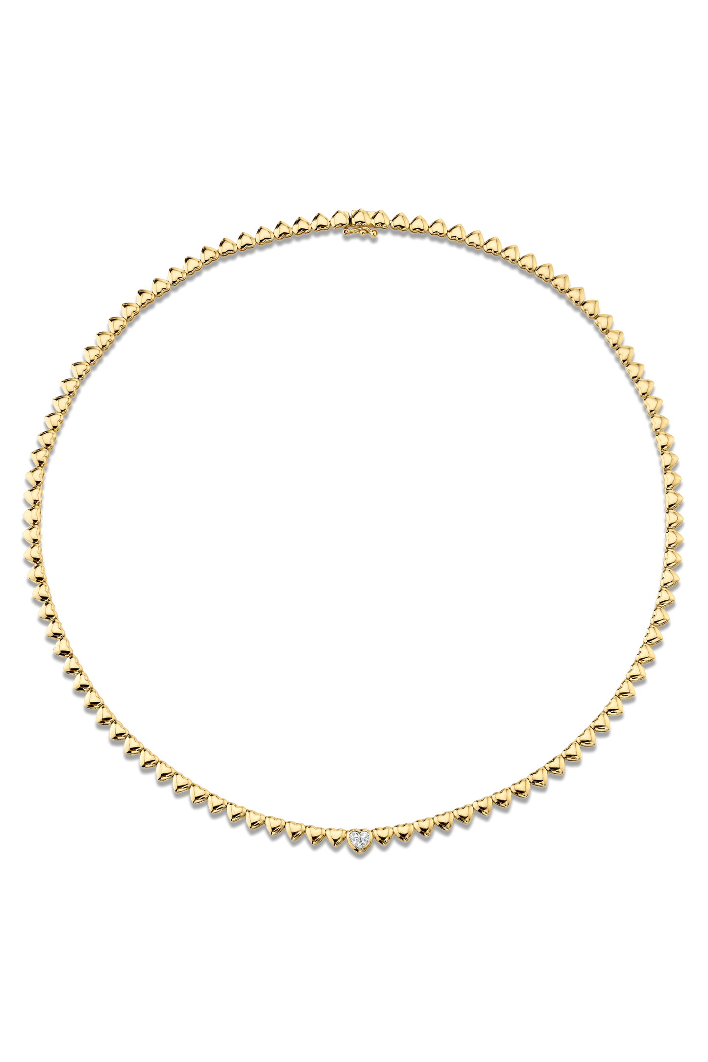 ANITA KO-Bezeled Diamond Heart Necklace-YELLOW GOLD