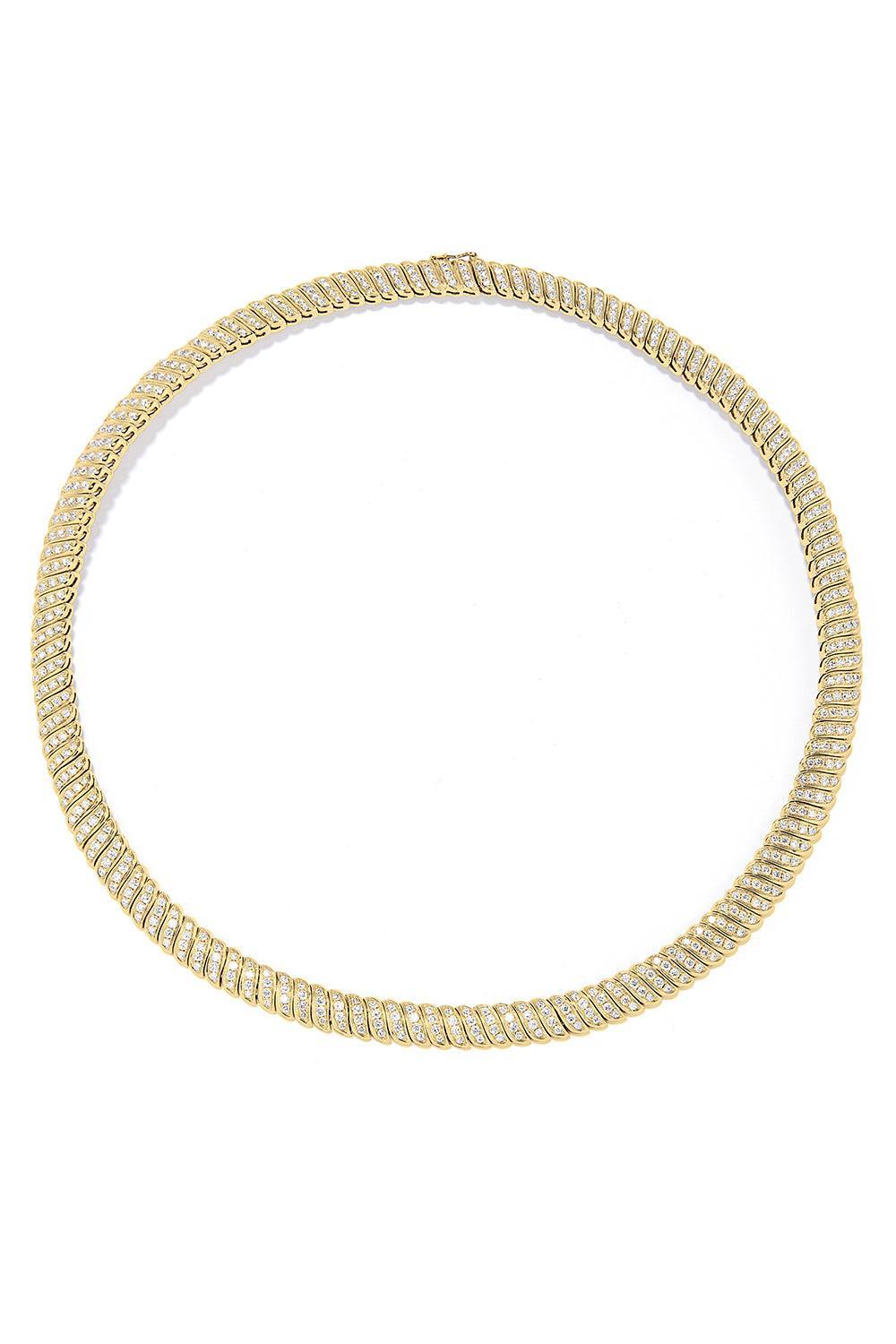 Diamond Zoe Choker Necklace-YELLOW GOLD-JEWELRYFINE JEWELNECKLACE O-ANITA KO