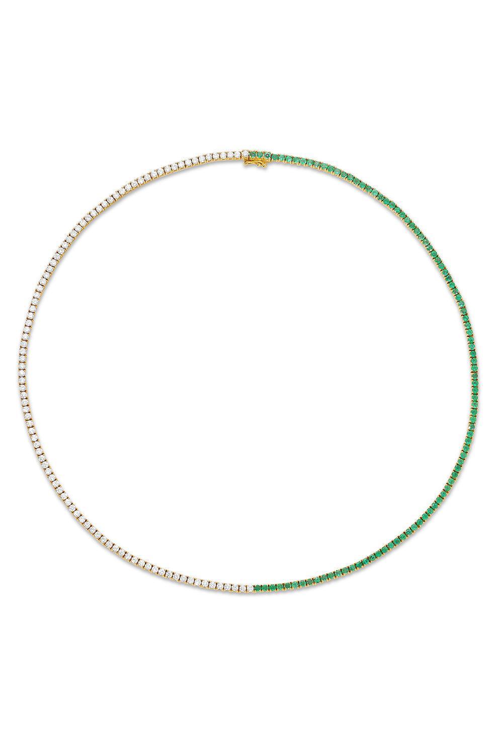 Emerald Diamond Hepburn Choker Necklace-YELLOW GOLD-JEWELRYFINE JEWELNECKLACE O-ANITA KO