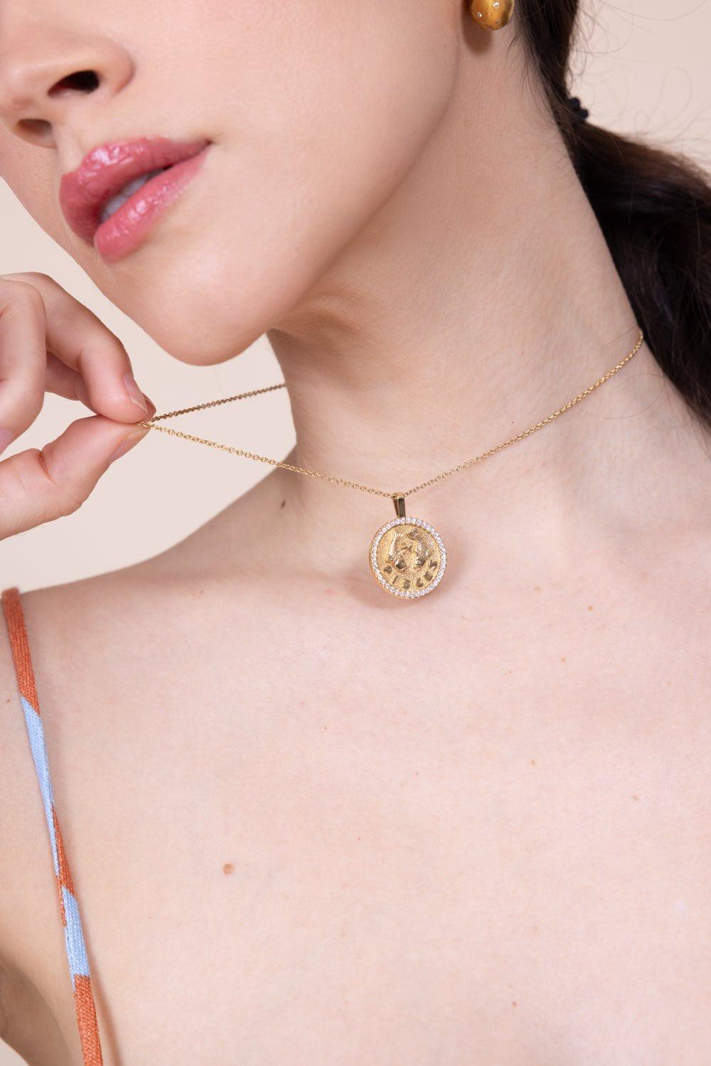 ANITA KO-Pisces Zodiac Pendant Necklace-YELLOW GOLD