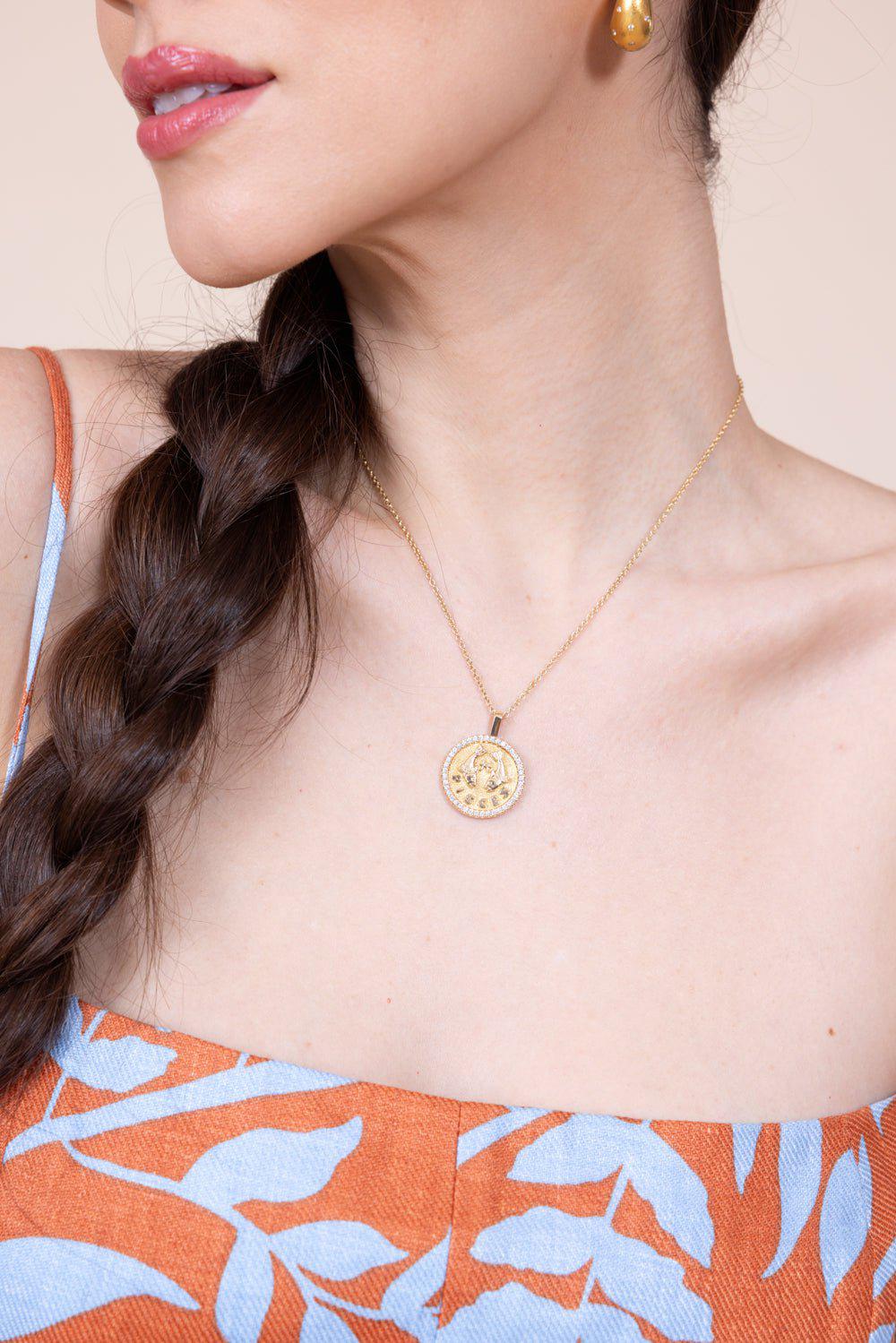 ANITA KO-Pisces Zodiac Pendant Necklace-YELLOW GOLD