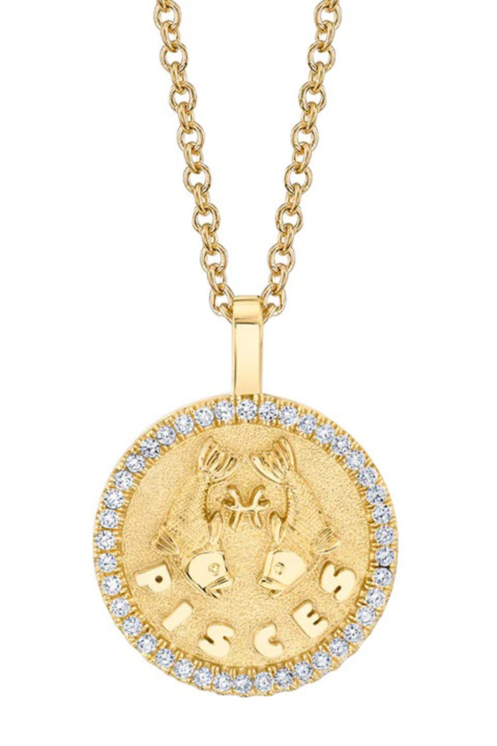 ANITA KO-Pisces Zodiac Pendant Necklace-YELLOW GOLD