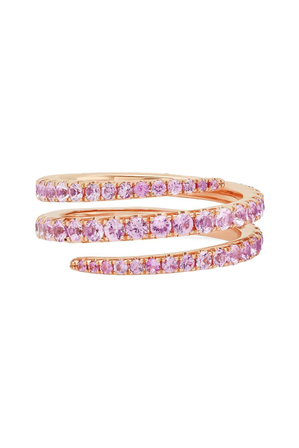 Pink Sapphire Coil Ring-ROSE GOLD-7-JEWELRYFINE JEWELRING-ANITA KO