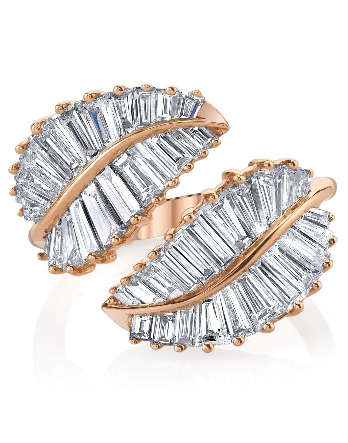 ANITA KO-Classic Palm Leaf Diamond Ring - Rose Gold-