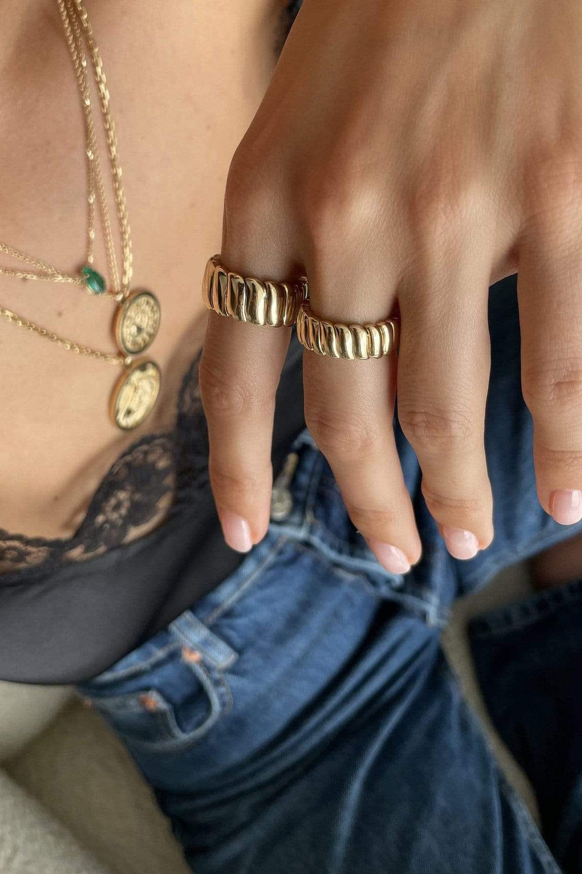 ANITA KO-Large Zoe Ring - Rose Gold-ROSE GOLD