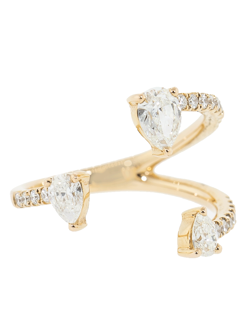 ANITA KO-Pear Diamond Saturn Ring-ROSE GOLD