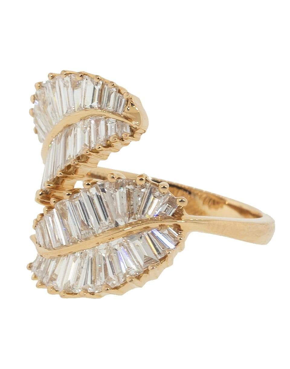 ANITA KO-Palm Leaf Ring with Baguette Diamonds-ROSE GOLD