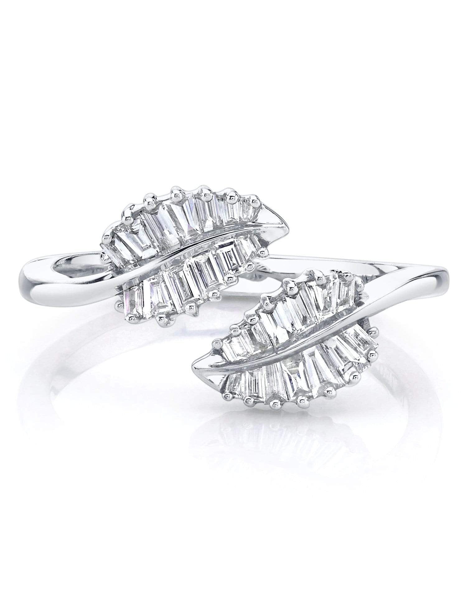 ANITA KO-White Gold Small Diamond Palm Leaf Ring-WHITE GOLD