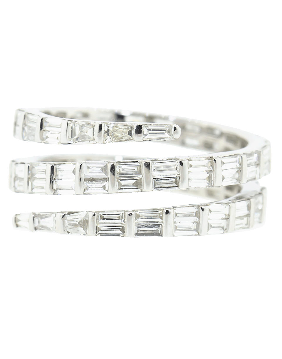 ANITA KO-Baguette Diamond Coil Ring-WHITE GOLD